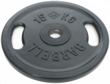 MB-PltBS-15 Диск обрезиненный, черный, евро - классик с ручками, 15 кг